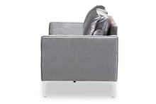 Load image into Gallery viewer, Baxton Studio Clara Modern and Contemporary Grey Velvet Fabric Upholstered 2-Seater Loveseat