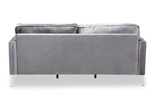Load image into Gallery viewer, Baxton Studio Clara Modern and Contemporary Grey Velvet Fabric Upholstered 3-Seater Sofa