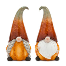 Load image into Gallery viewer, Terra Cotta Pumpkin Gnome with Ombre Hat (Set of 2)