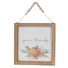 Load image into Gallery viewer, Wood Beaded Hanging Harvest Grateful Thankful Sentiment (Set of 2)