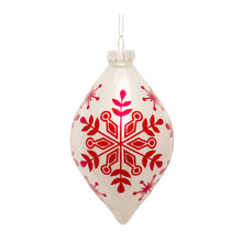 Load image into Gallery viewer, White and Red Snowflake Ball Ornament (Set of 6)