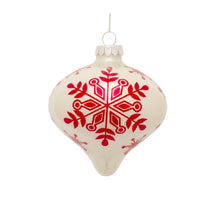 Load image into Gallery viewer, White and Red Snowflake Ball Ornament (Set of 6)