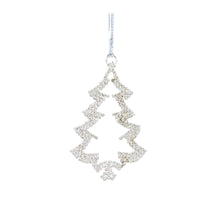 Load image into Gallery viewer, Silver Jeweled Tree Snowflake Ornament (Set of 12)
