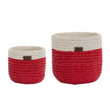 Load image into Gallery viewer, Woven Basket Design Resin Joy Planter (Set of 2)