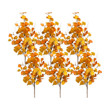 Load image into Gallery viewer, Fall Gingko Leaf Twig Spray (Set of 6)