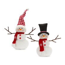 Load image into Gallery viewer, Plush Snowman Shelf Sitter with Hat and Scarf Accent (Set of 4)