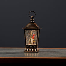 Load image into Gallery viewer, LED Snow Globe Lantern with Gnome and Tree 11"H