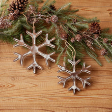 Load image into Gallery viewer, Wooden Snowflake Ornament with White Washed Finish (Set of 12)
