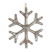 Load image into Gallery viewer, Wooden Snowflake Ornament with White Washed Finish (Set of 12)