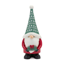 Load image into Gallery viewer, Stone Holiday Gnome Figurine with Present Accent (Set of 2)