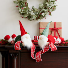 Load image into Gallery viewer, Plush Gnome Shelf Sitter with Holly Accent (Set of 2)