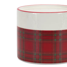 Load image into Gallery viewer, Winter Plaid Ceramic Candle Holder (Set of 2)