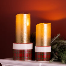 Load image into Gallery viewer, Winter Plaid Ceramic Candle Holder (Set of 2)