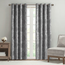 Load image into Gallery viewer, Amelia Knitted Jacquard Paisley Total Blackout Grommet Top Curtain Panel - SS40-0199