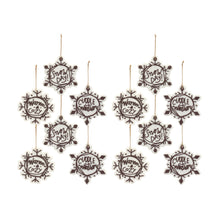 Load image into Gallery viewer, Cut Cookie Design Snowflake Ornament (Set of 12)