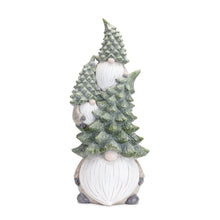 Load image into Gallery viewer, Stone Holiday Gnome Stack with Pine Tree Hat 23.25"H