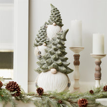 Load image into Gallery viewer, Stone Holiday Gnome Stack with Pine Tree Hat 23.25"H