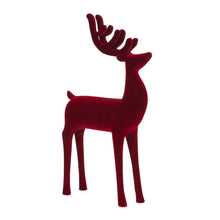 Load image into Gallery viewer, Red Flocked Deer Figurine (Set of 2)