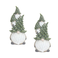 Load image into Gallery viewer, Stone Holiday Gnome Stack with Pine Tree Hat (Set of 2)