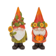 Load image into Gallery viewer, Harvest Gnome Figurine with Pumpkin and Sunflower (Set of 4)