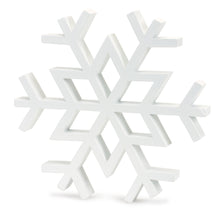 Load image into Gallery viewer, Traditional White Wood Cut Out Snowflake DŽcor (Set of 12)
