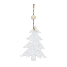 Load image into Gallery viewer, Wood Tree Tag Ornament with Beaded Hanger (Set of 9)