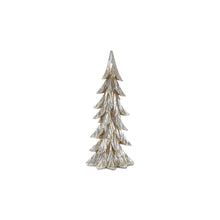 Load image into Gallery viewer, Carved Stone Pine Tree DŽcor with Silver Finish (Set of 3)