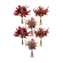 Load image into Gallery viewer, Fall Burgandy Foliage and Thistle Bundle Bouquet (Set of 6)