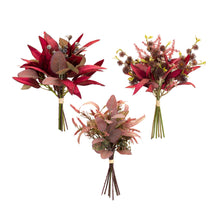 Load image into Gallery viewer, Fall Burgandy Foliage and Thistle Bundle Bouquet (Set of 6)