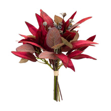 Load image into Gallery viewer, Fall Burgandy Foliage and Thistle Bundle Bouquet (Set of 6)