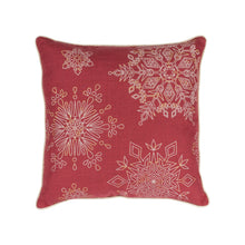 Load image into Gallery viewer, Bead Embroidered Snowflake Pillow (Set of 2)