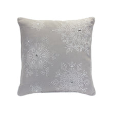 Load image into Gallery viewer, Bead Embroidered Snowflake Pillow (Set of 2)