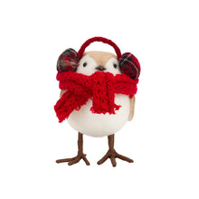 Load image into Gallery viewer, Plush Winter Bird Shelf Sitter with Scarf and Ear Muffs (Set of 12)