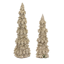 Load image into Gallery viewer, Champagne Glitter Holiday Tree DŽcor (Set of 4)