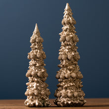 Load image into Gallery viewer, Champagne Glitter Holiday Tree DŽcor (Set of 4)