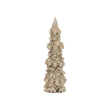 Load image into Gallery viewer, Champagne Glitter Holiday Tree DŽcor (Set of 4)