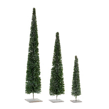 Load image into Gallery viewer, PVC Bottle Brush Design Pine Tree DŽcor with Stand (Set of 3)