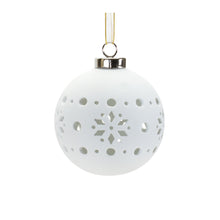 Load image into Gallery viewer, Porcelain Cut Out Ball Ornament with Nordic Design (Set of 6)