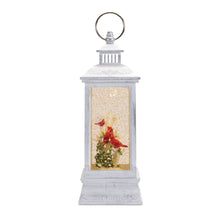 Load image into Gallery viewer, LED Snow Globe Lantern with Cardinal Bird Scene 12.74"H