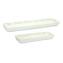 Load image into Gallery viewer, White Washed Mango Wood Dough Bowl Tray (Set of 2)