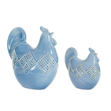 Load image into Gallery viewer, Ceramic Chicken Shelf Sitter with Geometric Design (Set of 2)