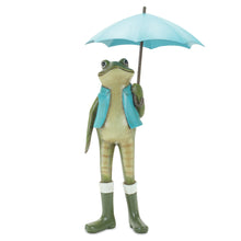 Load image into Gallery viewer, Garden Frog with Umbrella and Rainboot Accent (Set of 2)