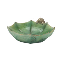 Load image into Gallery viewer, Garden Leaf Bird Bath with Hedgehog Accent (Set of 2)