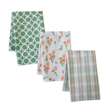 Load image into Gallery viewer, Floral Plaid Tea Towel (Set of 3)