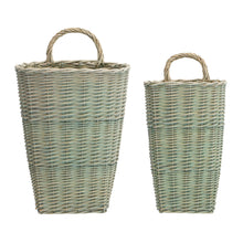 Load image into Gallery viewer, Sage Woven Wicker Wall Baskets (Set of 2)