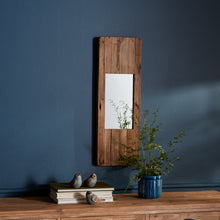 Load image into Gallery viewer, Rustic Wooden Wall Mirror 29"H