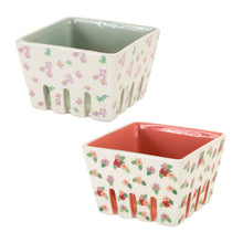 Load image into Gallery viewer, Ceramic Berry Container with Floral Design (Set of 6)
