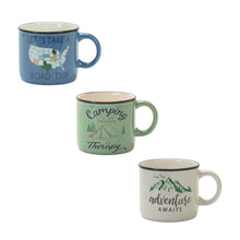 Load image into Gallery viewer, Ceramic Camping and Adventure Mug (Set of 6)