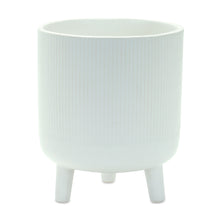 Load image into Gallery viewer, Ribbed Stone Footed Planter (Set of 2)