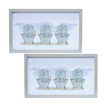 Load image into Gallery viewer, Watercolor Beach Chair Print with Fir Wood Frame (Set of 2)